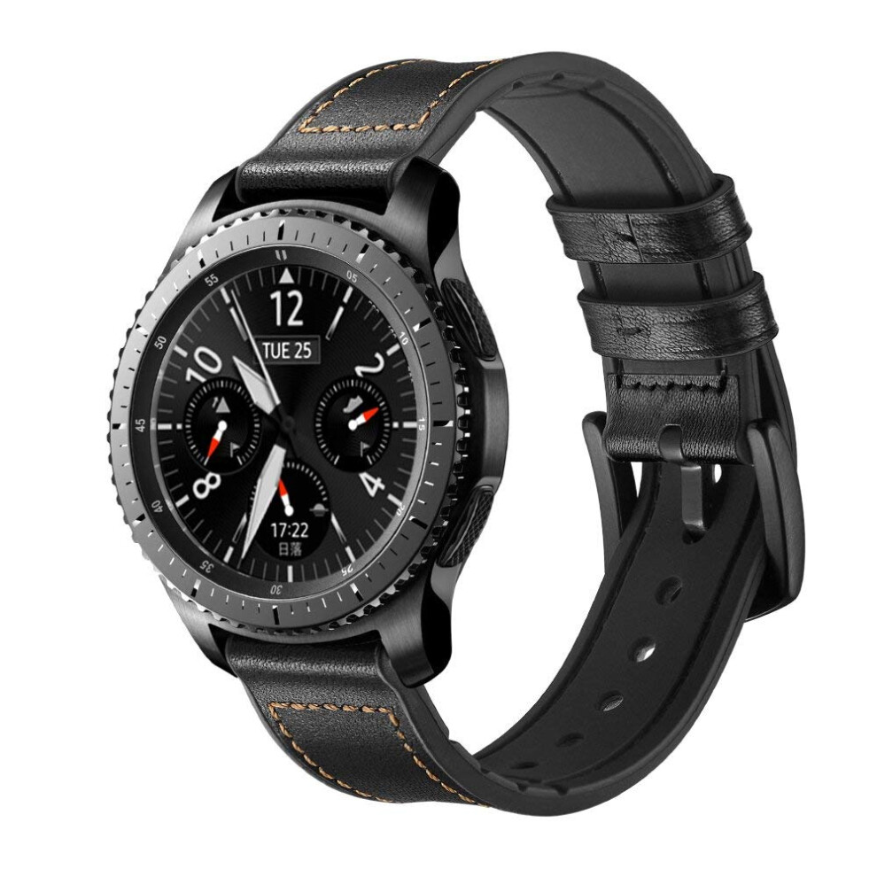 Bracelet Samsung Gear S3 Classic, Frontier, Galaxy Watch 22 Mm Leather Black 7314280000517