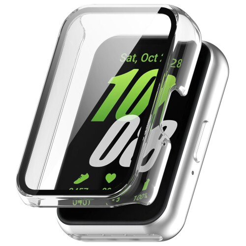 Θήκη PC + Προστατευτικό Οθόνης από Γυαλί για Samsung Galaxy Fit3 (SM-R390) - Ασημί