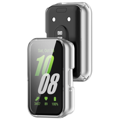 Θήκη PC + Προστατευτικό Οθόνης από Γυαλί για Samsung Galaxy Fit3 (SM-R390) - Ασημί 1
