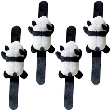 4Stk Plüsch Slap Armbänder Für Kinder Panda Bunt & Bequem