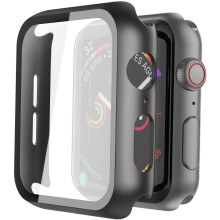 Képernyővédő kompatibilis Apple Watch 4/5/6 és Apple Watch SE (44 mm) - edzett üveg, fekete keret