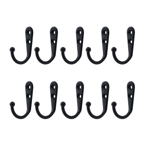 Wandhaken mit Schrauben 10er-Pack Black