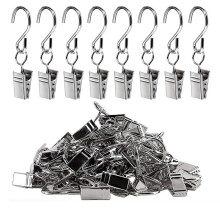 Vorhangklammern mit S-Haken im 20er-Pack Silver