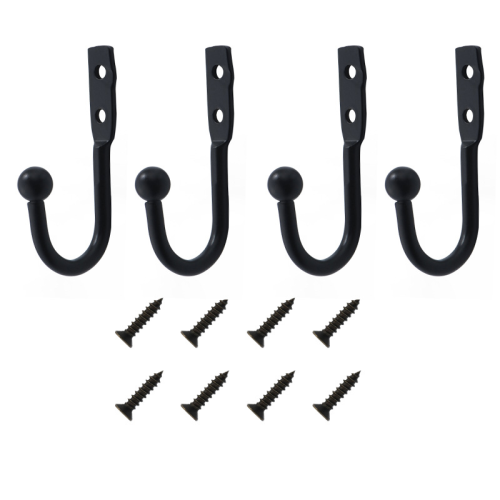 Wandhaken mit Schrauben im 4er-Pack Black