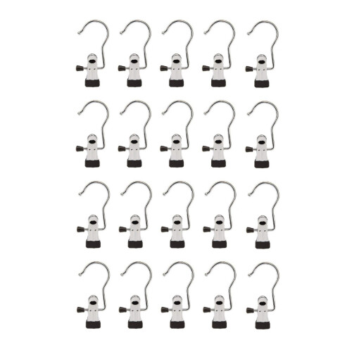 Haken mit Klemme Edelstahl   20-pack