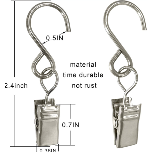 Vorhangklammern mit S-Haken im 20er-Pack Silver 2