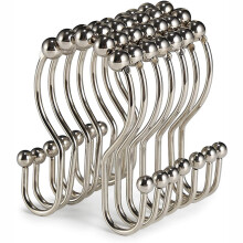 12er-Pack Duschvorhang-Hakenringe – sanft gleitend Silver