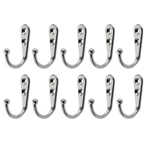 Wandhaken mit Schrauben 10er-Pack Silver