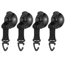 4-teilige Saugnapf-Anker mit Befestigungshaken - Ideal für Autocamping und den Einsatz im Freien Black