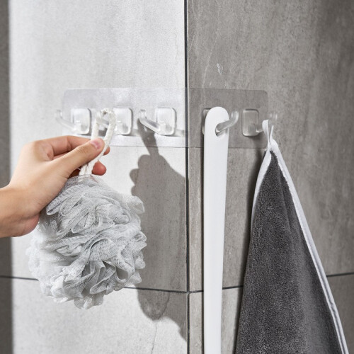 Adhesive hook for bathroom bedroom kitchen Transparent 2