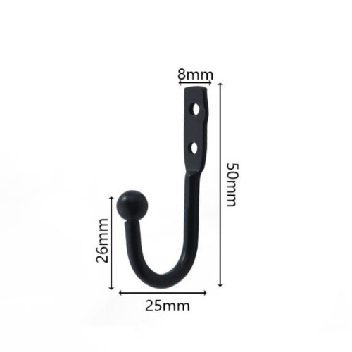 Wandhaken mit Schrauben im 4er-Pack Black 1