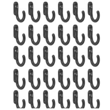 30er-Pack Mini-Haken aus Metall zum Aufhängen von Schlüsseln, Schmuck, Handtüchern und mehr Black