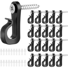 Lichthaken mit Schrauben, 20er-Pack Black