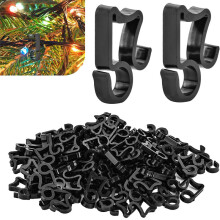 50er-Packung Haken für Lichterketten im Außenbereich zum Aufhängen von Lichterketten Black