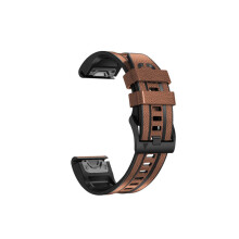 Remienok na hodinky z pravej kože pre Garmin Fenix 7 Pro/7X Brown 22 mm