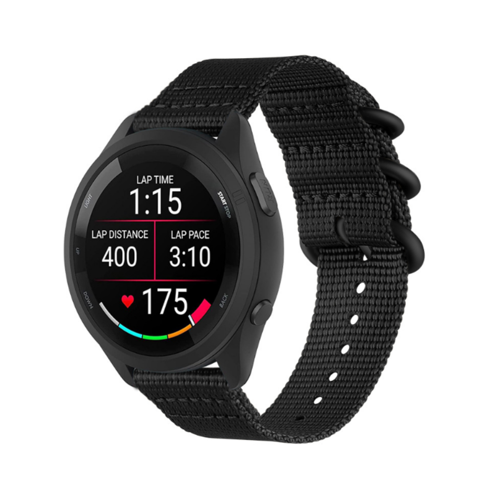 Nylon Watch Strap For Garmin Forerunner 965/955/945/935/255/265 20 Mm 0 Black 7314280857715