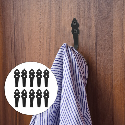Wandhaken mit Schrauben – 10er-Pack Black 1