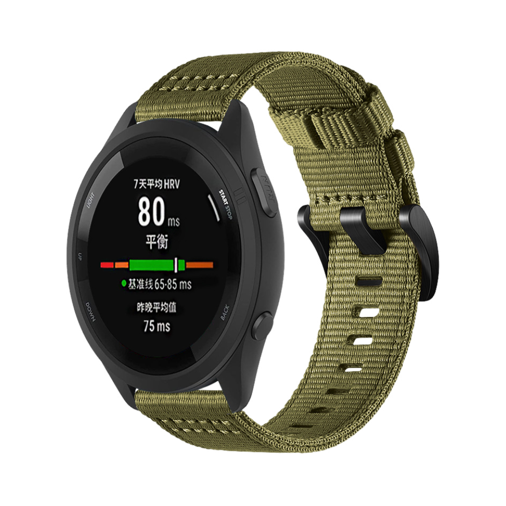 Nylon Watch Strap For Garmin Forerunner 255/265/245 Smartwatch S Green 7314280671526