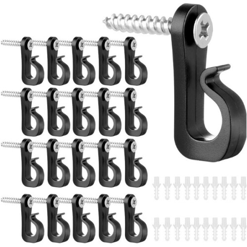 Lichthaken mit Schrauben, 20er-Pack Black 1