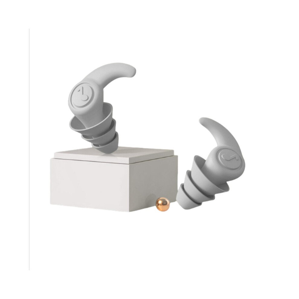 Noise Cancelling Silicone Earplugs For Sleeping, Studying & Travel Grey 7314280818549