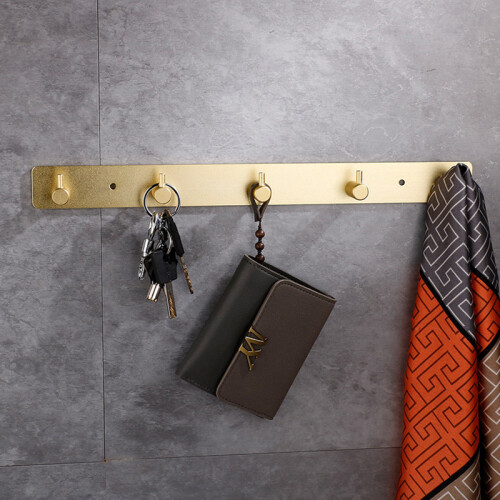 Gold 4-Hook Wall Hanger (Adhesive/Drilling Options) 2