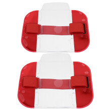 2Stk. Rotes Nylon Verstellbares Arm Id Badge Halter Mit Kartenhüllen