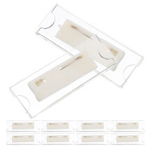 10Stk Transparente Ausweishalter Aus Acryl+eisen Für Arbeit Und Schule