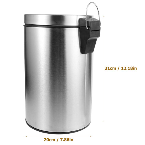 Lid Bin Großer Müllbehälter Mit Silbernem Edelstahlgehäuse 1