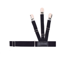 2Pcs Strong Black Shirt Keepers Anti-Slip Clips Adjustable Shirt Stays