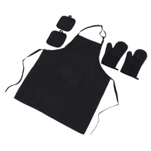 Qnmwood Herren Küchenschürze Mit Ofenhandschuhen Und Topflappen Set