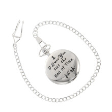 Retro Decoratieve Zakhorloge Met Ketting Zilveren Tijdmeter