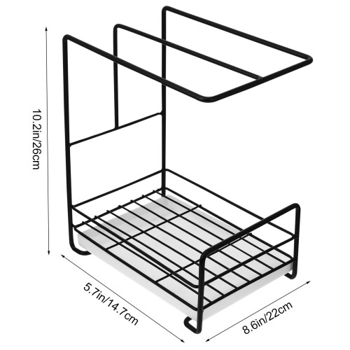 Kitchen Afdruiprek Opbergplank Desktop Shelving Zwart 1