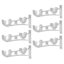 Worgeous 6 Gardinen-Doppelstange Mit Haken Verstellbar Weiß