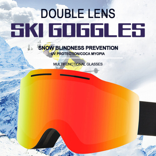 Ski Goggles Snowboard Goggles Double Layers-black blue 2
