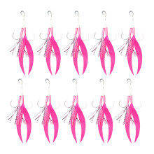 10Pcs High Carbon Steel Circle Hook Fishing-rose red No. 16