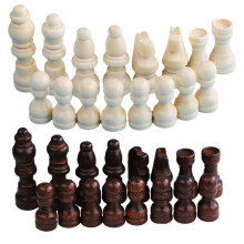32 Pcs Hand Carved Wooden Chess Pieces Portable-2 inch