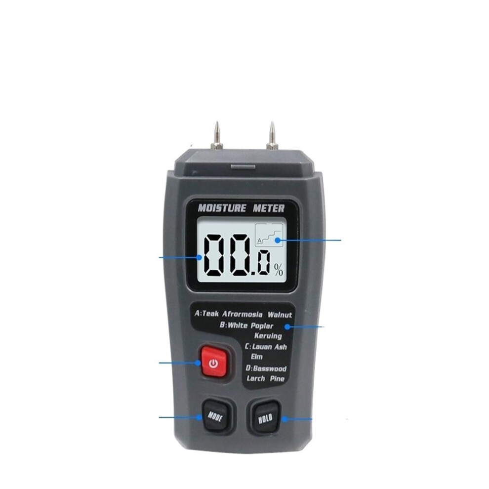 Wood Moisture Meter Digital Timber Hygrometer 0-99.9% Professional Portable Black Battery Not Included 9016109356413