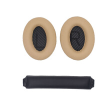 Ersatz-Ohrpolster und Kopfbügel für Bose QC15 QC25 QC35 Kopfhörer Beige+Black