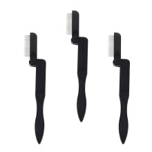 3Stk Faltbare Wimpernbürste Mini Wimpernkamm Make-up Werkzeug Schwarz