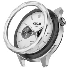 Rostfritt stål-boettring kompatibelt med Xiaomi Watch S4/S3 – Premium finish, exakt passform och skydd Silvertråd