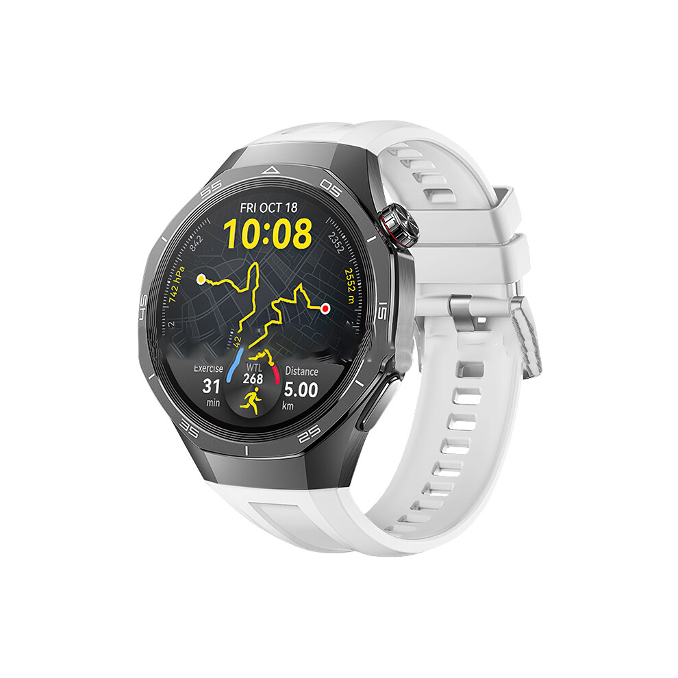 Silicone Watch Strap 22Mm For Huawei Watch Gt5 Pro 46Mm White + Silver White,Silver 7314280743926