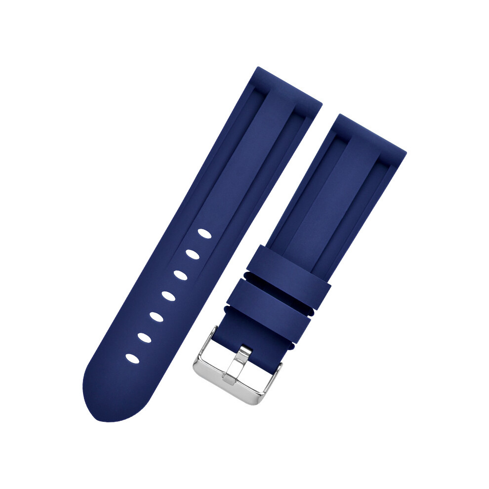 Silicone Watch Strap For Panerai Luminor Marina 26 Mm Blue 7314280793280