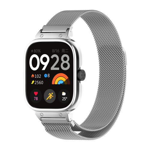 Metallrahmengehäuse mit integriertem Armband für Redmi Watch 4 Silver 1
