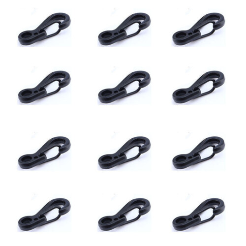 EDC Haken mit Federclip - 12 Stück Black