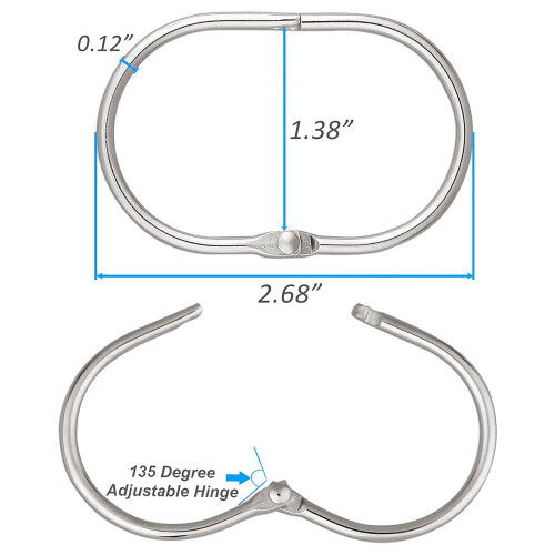 Gardinringar / Ringar för duschdraperi 12-pack Silver 1