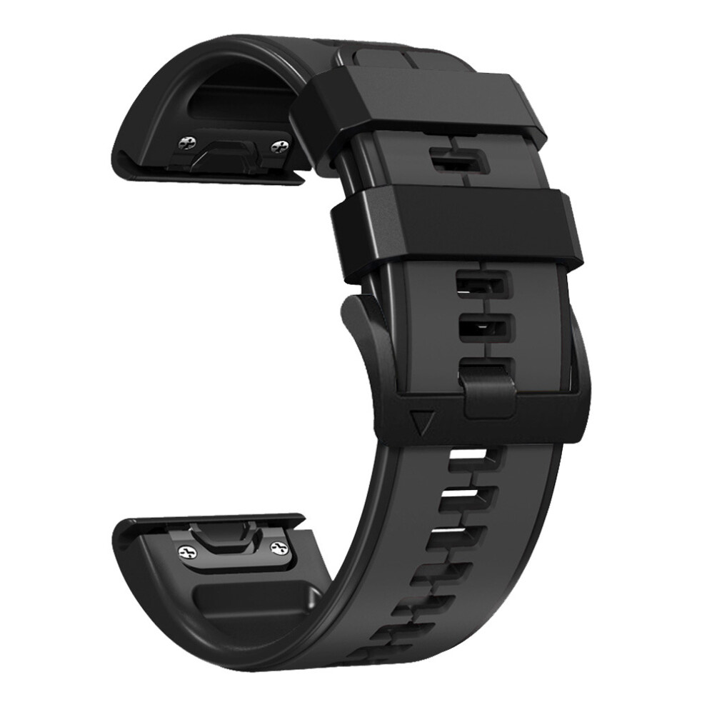 Inf Black 26Mm Soft Silicone Watch Straps For Garmin Fenix 6X/Fenix7x/7X Pro, Coros