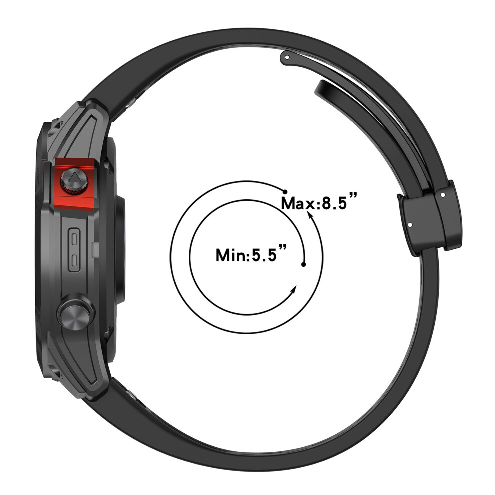Inf Black 20Mm Silicone Watch Strap For Garmin Epix Pro 42Mm/Fenix 7S/Fenix 7S Pro