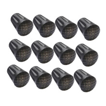 Skid Walking Stick End Covers 12 Pcs Slip-Resistant Crutch Tips For Hiking Sticks Durable Lightweight Safety Accessories