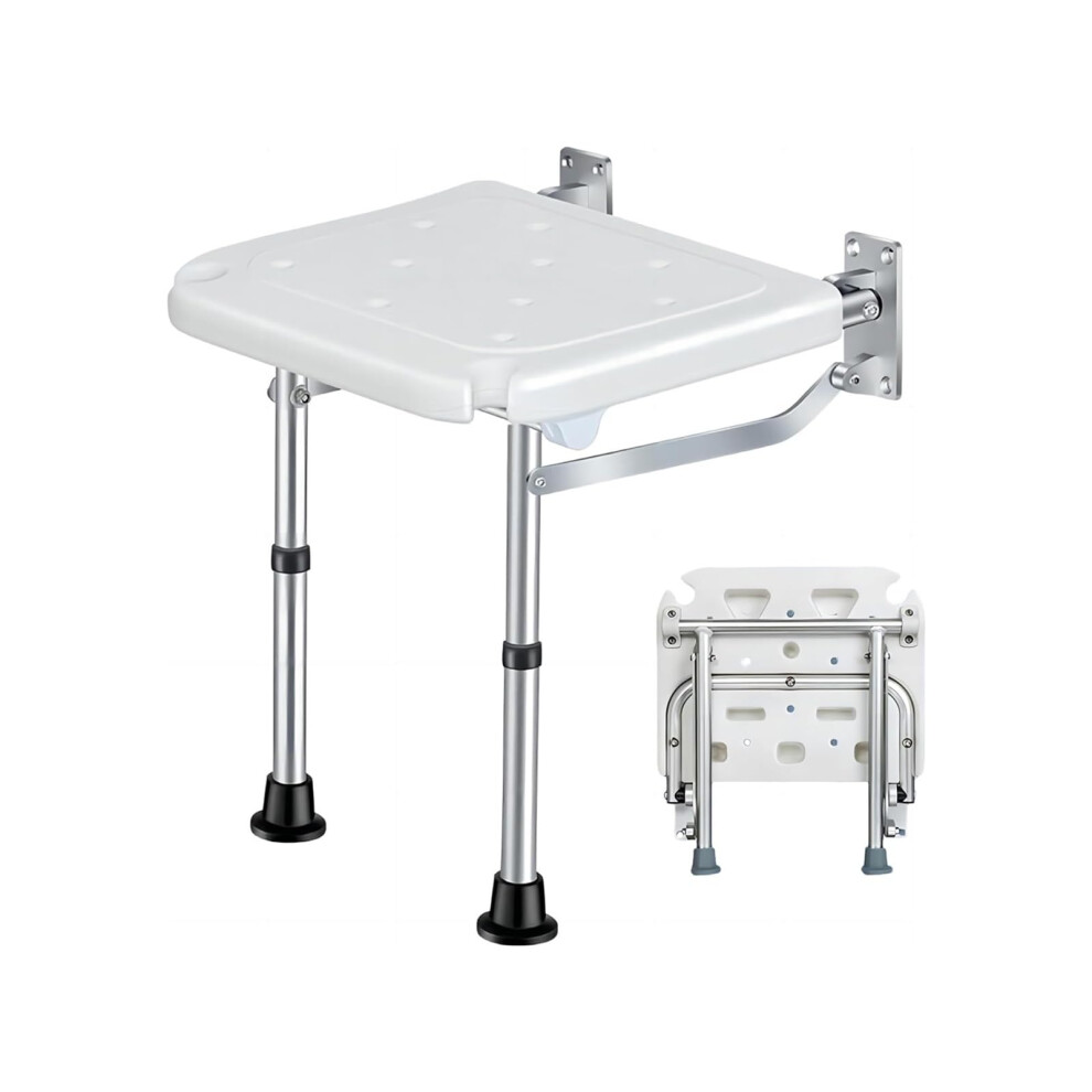 Folding Shower Seat Wall Mounted Fold Down Seat For Adults Elderly Disabled Pregnant Maximum Load 500 Lbs