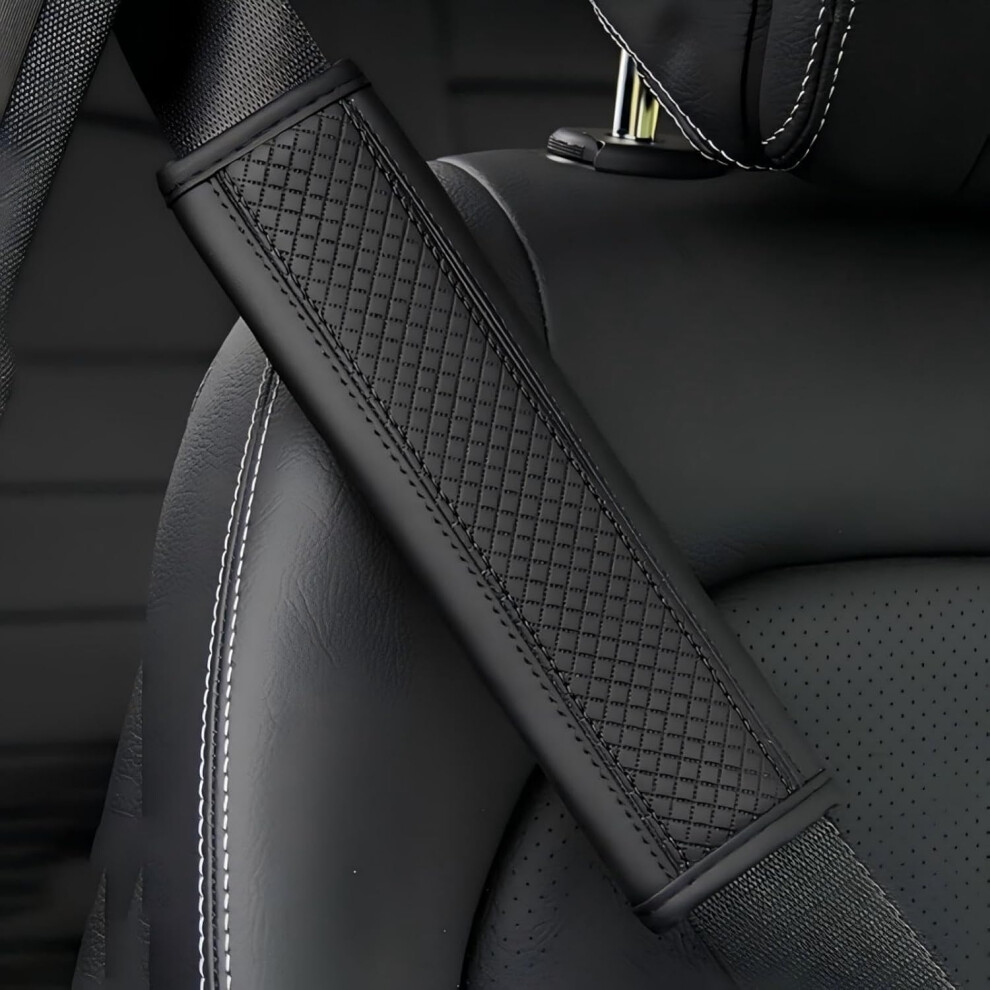 Car Seat Belt Cover Two Pack For Bmw X6 X6m E71 E72 F16 F96 G06 30I 30D 40I 40D M50i Leather Pad Breathable Removable Black 9354506227456